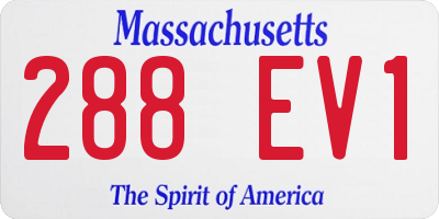 MA license plate 288EV1
