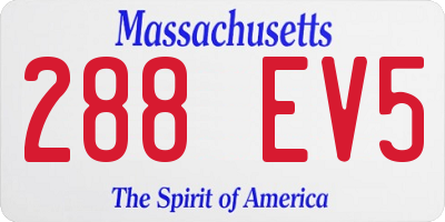 MA license plate 288EV5