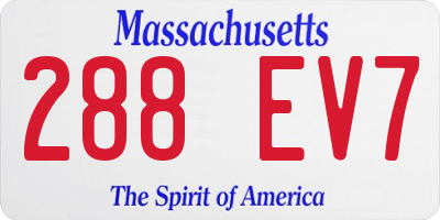MA license plate 288EV7
