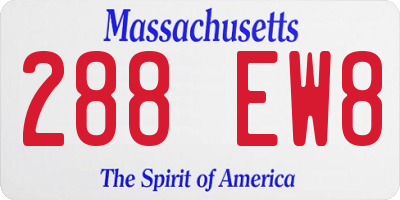 MA license plate 288EW8