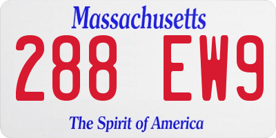 MA license plate 288EW9