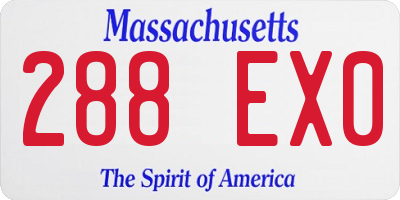 MA license plate 288EX0