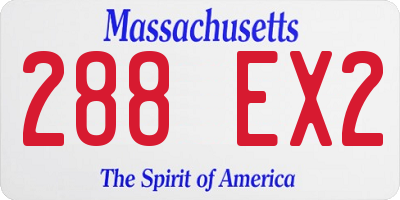 MA license plate 288EX2