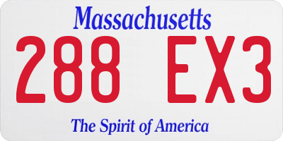 MA license plate 288EX3