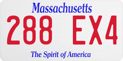 MA license plate 288EX4