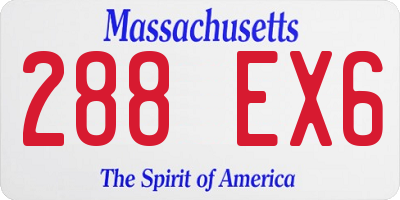 MA license plate 288EX6