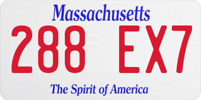 MA license plate 288EX7