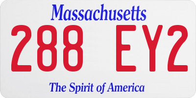 MA license plate 288EY2