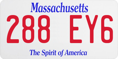 MA license plate 288EY6