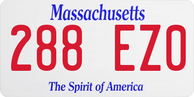 MA license plate 288EZ0