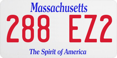 MA license plate 288EZ2