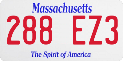 MA license plate 288EZ3