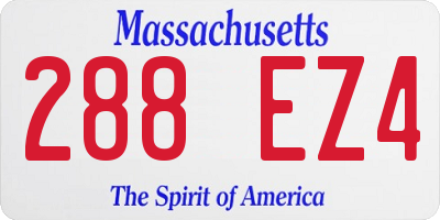 MA license plate 288EZ4