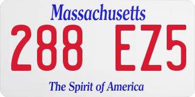 MA license plate 288EZ5