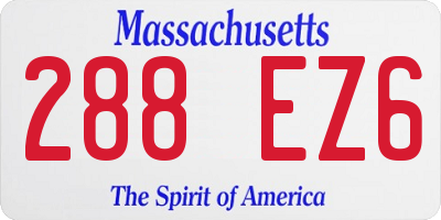 MA license plate 288EZ6