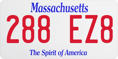 MA license plate 288EZ8