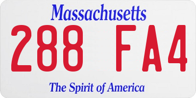MA license plate 288FA4