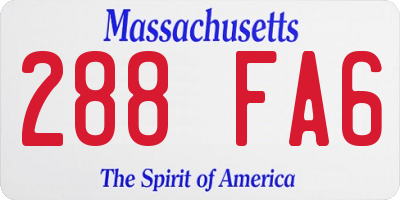 MA license plate 288FA6
