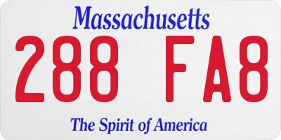 MA license plate 288FA8