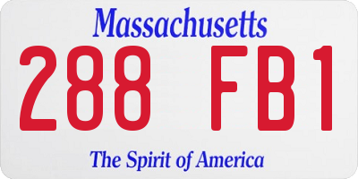 MA license plate 288FB1