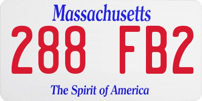 MA license plate 288FB2