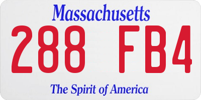 MA license plate 288FB4