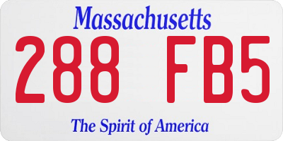 MA license plate 288FB5