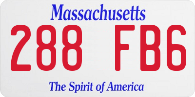 MA license plate 288FB6