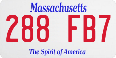 MA license plate 288FB7