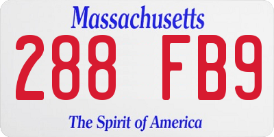 MA license plate 288FB9