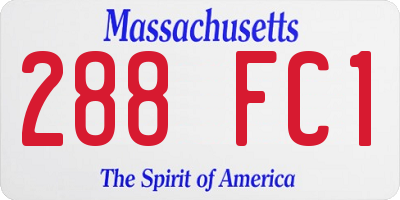 MA license plate 288FC1