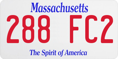 MA license plate 288FC2