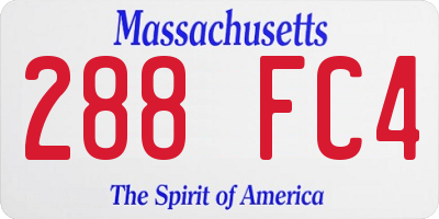 MA license plate 288FC4