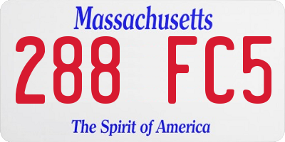 MA license plate 288FC5