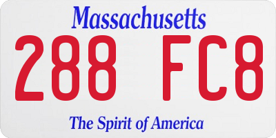 MA license plate 288FC8
