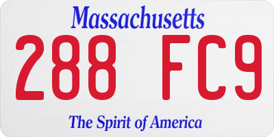 MA license plate 288FC9