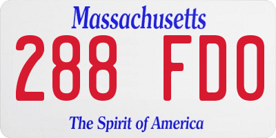 MA license plate 288FD0