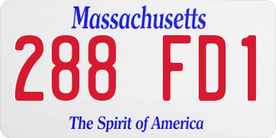 MA license plate 288FD1