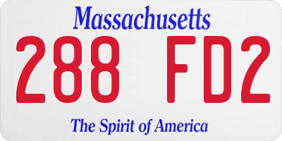MA license plate 288FD2
