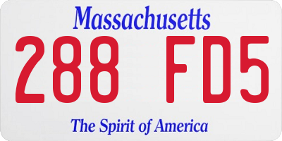 MA license plate 288FD5