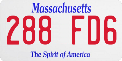 MA license plate 288FD6