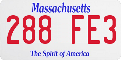MA license plate 288FE3