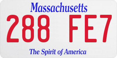 MA license plate 288FE7