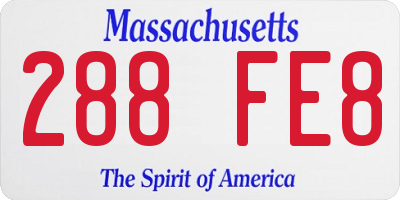 MA license plate 288FE8