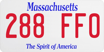 MA license plate 288FF0