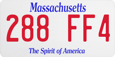 MA license plate 288FF4