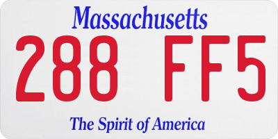 MA license plate 288FF5