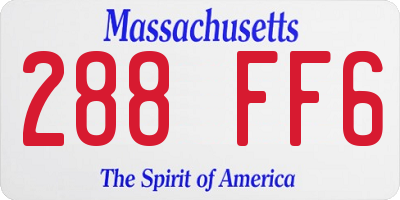 MA license plate 288FF6