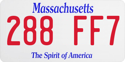 MA license plate 288FF7
