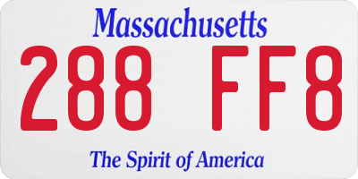 MA license plate 288FF8